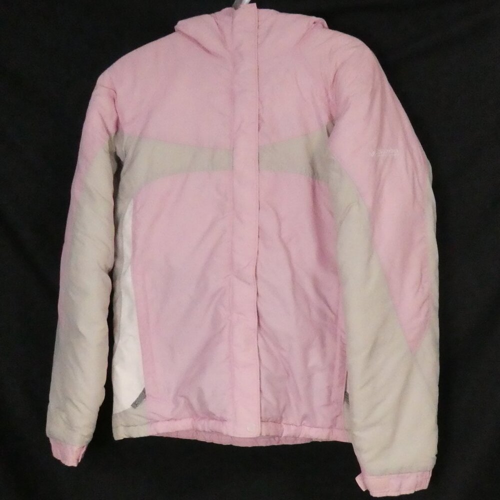 COLUMBIA SPORTSWEAR | 18/20 youth | Pink Hooded Jacket | Grey & White Accents
